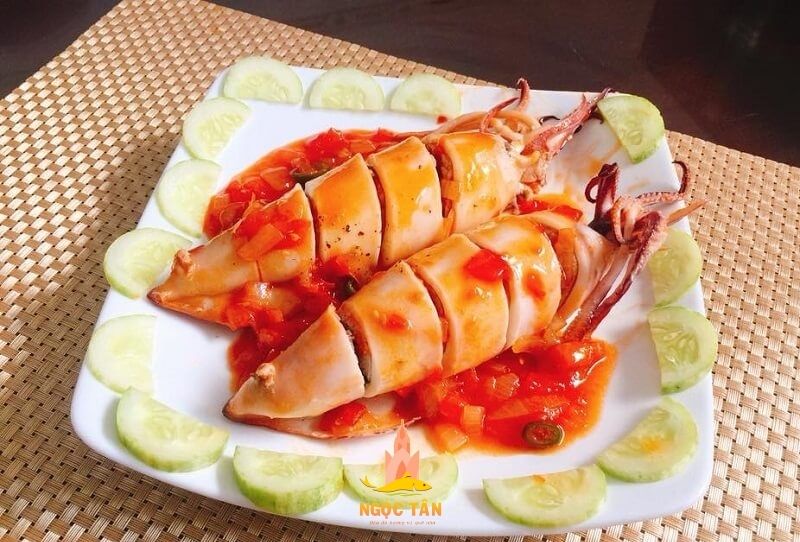 cách làm mực dồn thịt sốt cà